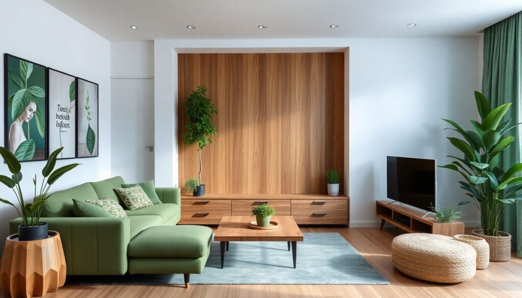 Эко-тренды в современных интерьерах: как сделать квартиру экологичной и комфортной - иллюстрация