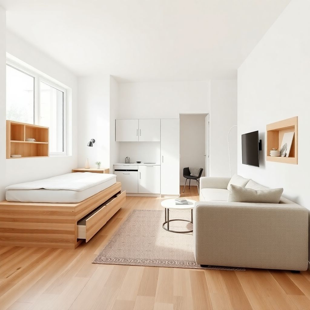 Маленькая квартира без ощущения тесноты: идеи зонирования и хранения